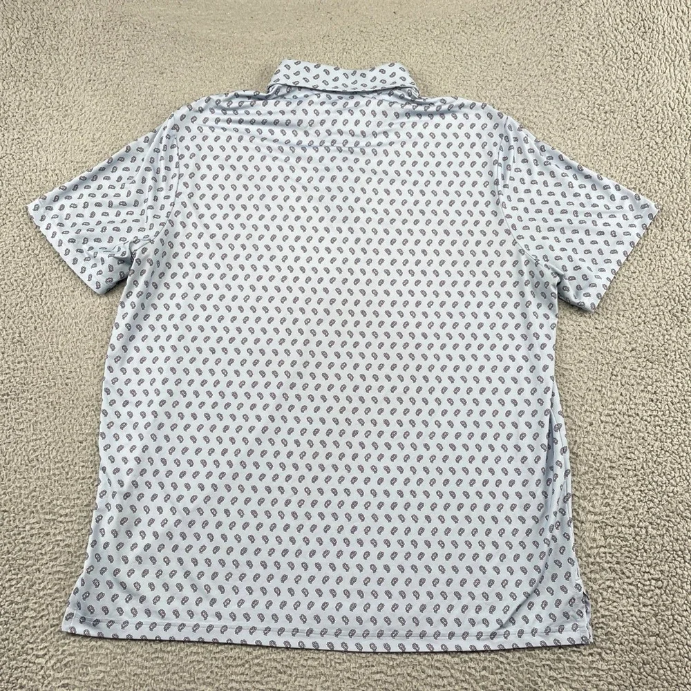 Polo Ralph Lauren Polo Shirt Mens XL Blue Paisley Performance Short Sleeve Logo